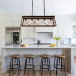 Modern Farmhouse 5-light Kitchen Island Faux Wood Linear Chandelier Pendant - Image 3