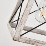 Modern Farmhouse 5-light Kitchen Island Faux Wood Linear Chandelier Pendant - Image 6