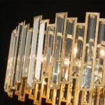 Modern Glam Brass 6-Light Crystal Drum Cage Chandelier - Image 14