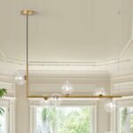 Modern Glass Bubble Kitchen Island Linear Pendant