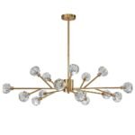 Modern Mid-century Brass Crystal Sputnik Chandelier - Image 9