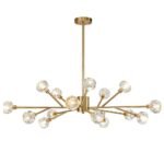 Modern Mid-century Brass Crystal Sputnik Chandelier - Image 8