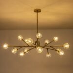 Modern Mid-century Brass Crystal Sputnik Chandelier - Image 11