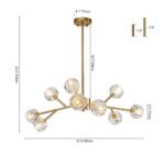 Modern Mid-century Brass Crystal Sputnik Chandelier - Image 17