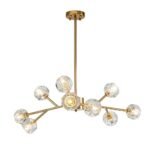 Modern Mid-century Brass Crystal Sputnik Chandelier - Image 6