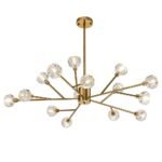 Modern Mid-century Brass Crystal Sputnik Chandelier - Image 10