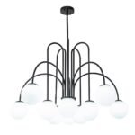 10-Light Frosted Glass Globe Bubble Chandelier - Image 12