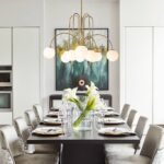 10-Light Frosted Glass Globe Bubble Chandelier