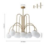 10-Light Frosted Glass Globe Bubble Chandelier - Image 18