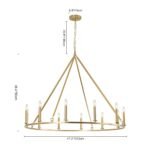 Oversized Chic Brass Candle Style Wagon Wheel Chandelier - Image 12