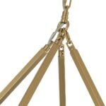 Oversized Chic Brass Candle Style Wagon Wheel Chandelier - Image 7