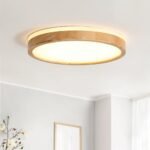 Round LED Wood Flush Mount Light - Image 3