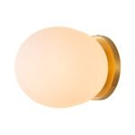 Simple Gold 1-light Frosted Glass Egg Wall Light - Image 4
