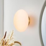 Simple Gold 1-light Frosted Glass Egg Wall Light - Image 3
