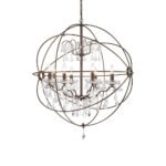 Vintage 8-Light Crystal Orb Pendant Chandelier - Image 14
