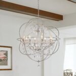 Vintage 8-Light Crystal Orb Pendant Chandelier - Image 6