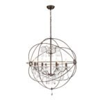 Vintage 8-Light Crystal Orb Pendant Chandelier - Image 15