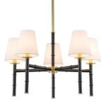 Vintage Chic 5-Light White Linen Shade Chandelier - Image 3