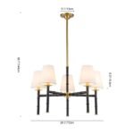 Vintage Chic 5-Light White Linen Shade Chandelier - Image 12