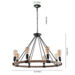Vintage Hemp Rope Wheel Chandelier - Image 7
