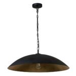Vintage Oversized Flat Dome Metal Pendant Light - Image 9