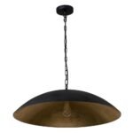 Vintage Oversized Flat Dome Metal Pendant Light - Image 11