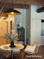 Vintage Oversized Flat Dome Metal Pendant Light - Image 3