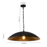 Vintage Oversized Flat Dome Metal Pendant Light - Image 19