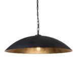 Vintage Oversized Flat Dome Metal Pendant Light - Image 4