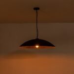 Vintage Oversized Flat Dome Metal Pendant Light - Image 18