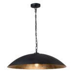 Vintage Oversized Flat Dome Metal Pendant Light - Image 6