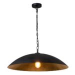 Vintage Oversized Flat Dome Metal Pendant Light - Image 8