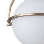 Wide Opal Glass Globe Brass 1-Light Ceiling Light - Image 8