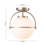 Wide Opal Glass Globe Brass 1-Light Ceiling Light - Image 11