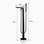 Electroplating bathroom bathroom barrel cylinder side hot and cold shower shower bathtub column full copper faucet - Image 3