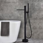 Bathtub faucet floor type high quality luxury bathtub special shower all copper bathroom hot and cold bathtub side vertical type