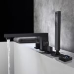 Bathtub Faucet Bathroom Shower Faucet Bath Shower Set Waterfall Tub Sink Faucet Mixer Faucet (Color : Black ) - Image 2