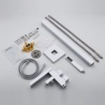 Thermostatic Freestanding Bathtub Faucet Waterfall Tub Filler Brushed Nickel Floor Mount Brass Bathroom Faucets with Hand Shower - Image 18