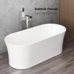 Freestanding Bathtub Faucet Tub Filler Floor Mount Bathroom Faucets Brass Single Handle with Hand Shower