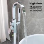 Freestanding Tub Faucets Black Bathtub Fillers Floor Mounted Mount Faucet Filler For Tubs Bathtubs High Flow 11.9GPM Bathroom With Handheld Shower - Image 12