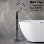 Freestanding Tub Faucets Black Bathtub Fillers Floor Mounted Mount Faucet Filler For Tubs Bathtubs High Flow 11.9GPM Bathroom With Handheld Shower - Image 11