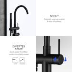 Freestanding Bathtub Faucet Tub Floor Mount Bathroom Faucets Brass Single Handle with Hand Shower High Flow Rate Max 6 GPM - Image 10