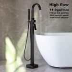 Freestanding Tub Faucets Black Bathtub Fillers Floor Mounted Mount Faucet Filler For Tubs Bathtubs High Flow 11.9GPM Bathroom With Handheld Shower - Image 9