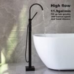 Freestanding Tub Faucets Black Bathtub Fillers Floor Mounted Mount Faucet Filler For Tubs Bathtubs High Flow 11.9GPM Bathroom With Handheld Shower - Image 8