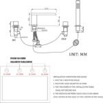 Bathroom Hot & Cold Water Tank Side Shower Head Full Copper Black Swivel Three Hole Four Hole Split Seated Bathtub Faucet - Image 10