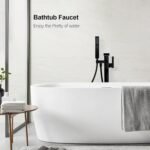 Freestanding Bathtub Faucet Tub Filler Floor Mount Bathroom Faucets Brass Single Handle with Hand Shower - Image 15