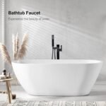 Freestanding Bathtub Faucet Tub Filler Floor Mount Bathroom Faucets Brass Single Handle with Hand Shower - Image 13