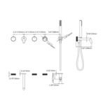 Unique Copper Wall-Mounted Bathtub Faucet With Three Handles - Image 11