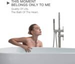 Freestanding Bathtub Faucet Tub Floor Mount Bathroom Faucets Brass Single Handle with Hand Shower High Flow Rate Max 6 GPM - Image 7