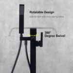 Freestanding Bathtub Faucet Tub Filler Floor Mount Bathroom Faucets Brass Single Handle with Hand Shower - Image 32